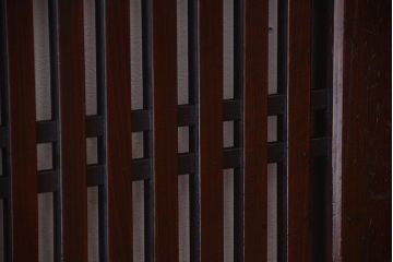 古民具・骨董　明治期　古い木の格子帯戸3枚セット