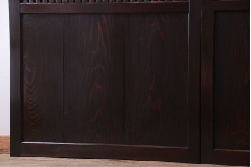 古民具・骨董　明治期　古い木の格子帯戸3枚セット