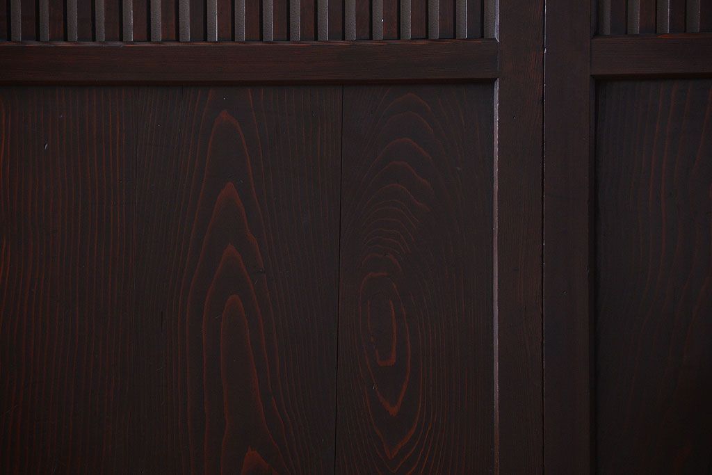 古民具・骨董　明治期　古い木の格子帯戸3枚セット