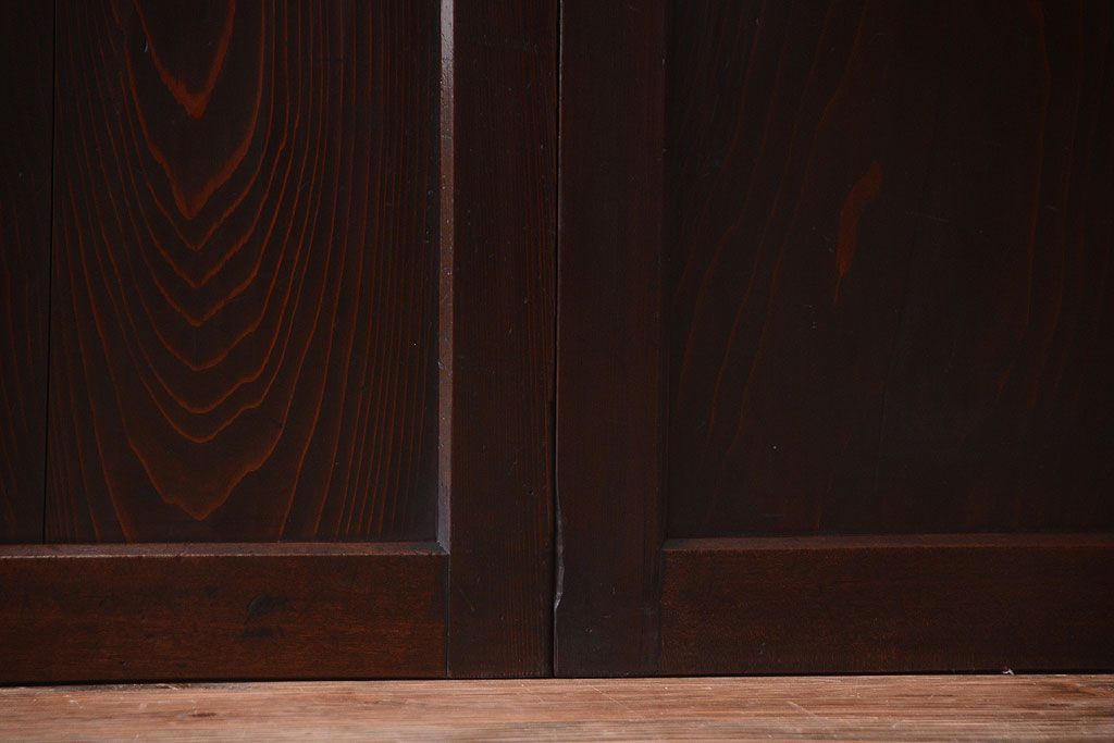 古民具・骨董　明治期　古い木の格子帯戸3枚セット