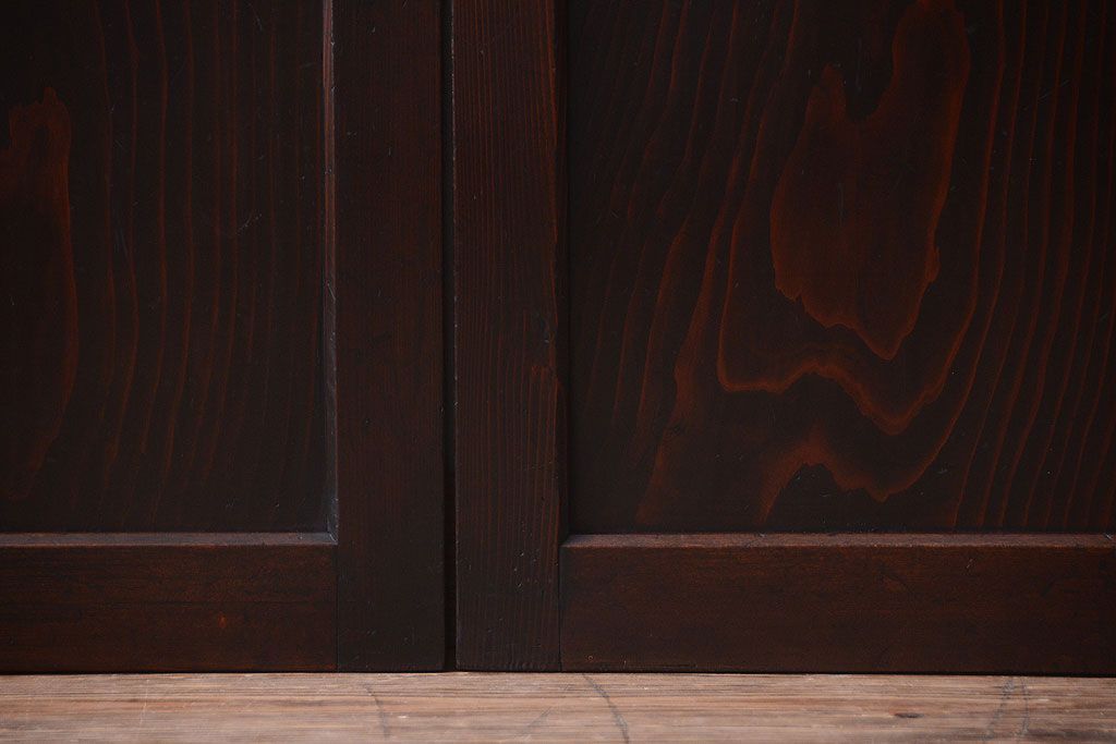 古民具・骨董　明治期　古い木の格子帯戸3枚セット