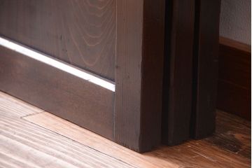 古民具・骨董　明治期　古い木の格子帯戸3枚セット