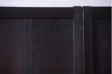 古民具・骨董　明治期　古い木の格子帯戸3枚セット