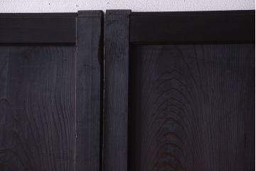 古民具・骨董　明治期　古い木の格子帯戸3枚セット