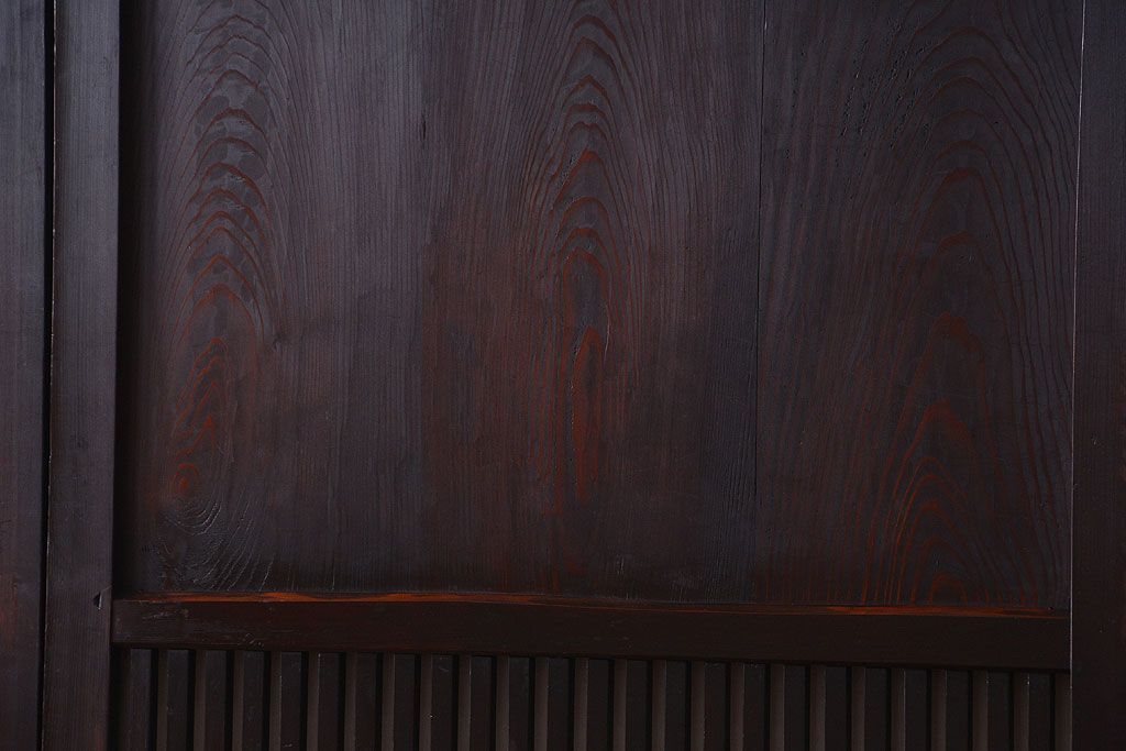 古民具・骨董　明治期　古い木の格子帯戸3枚セット