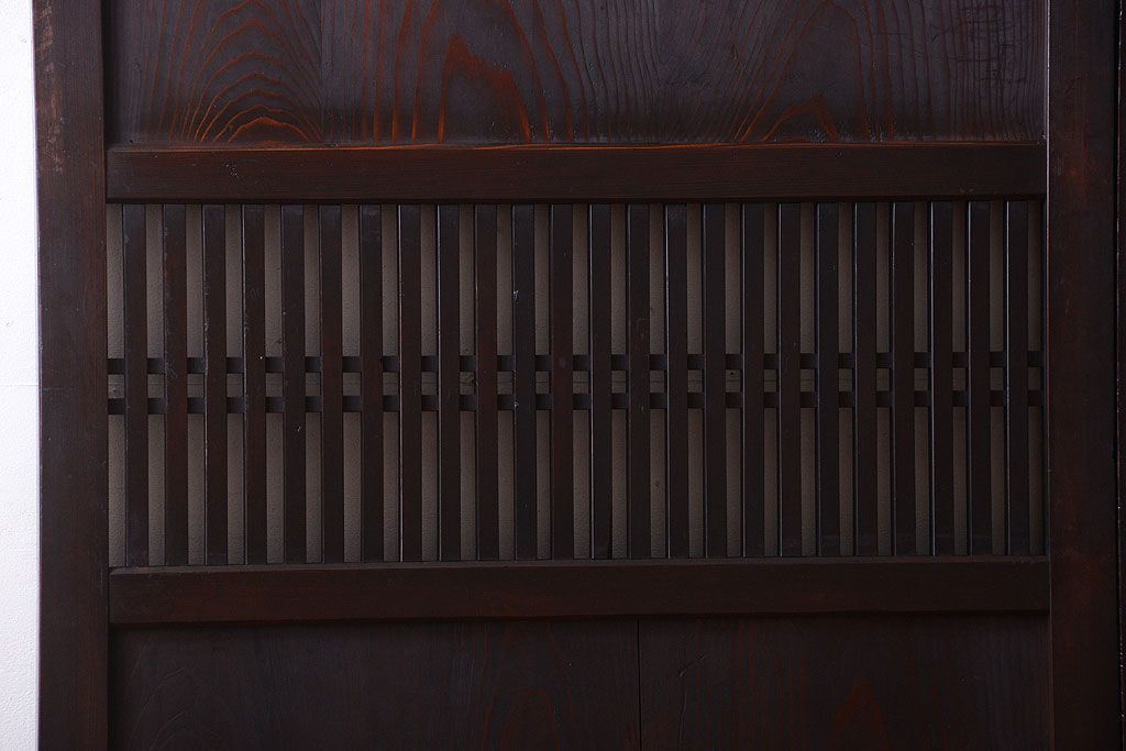 古民具・骨董　明治期　古い木の格子帯戸3枚セット