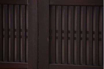 古民具・骨董　明治期　古い木の格子帯戸3枚セット