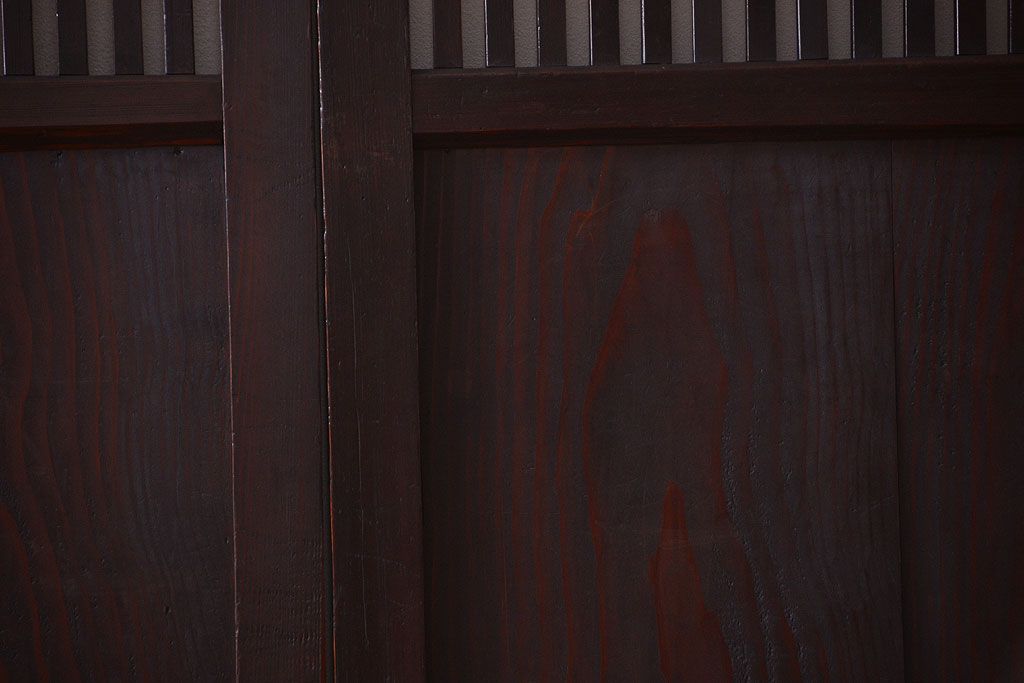 古民具・骨董　明治期　古い木の格子帯戸3枚セット