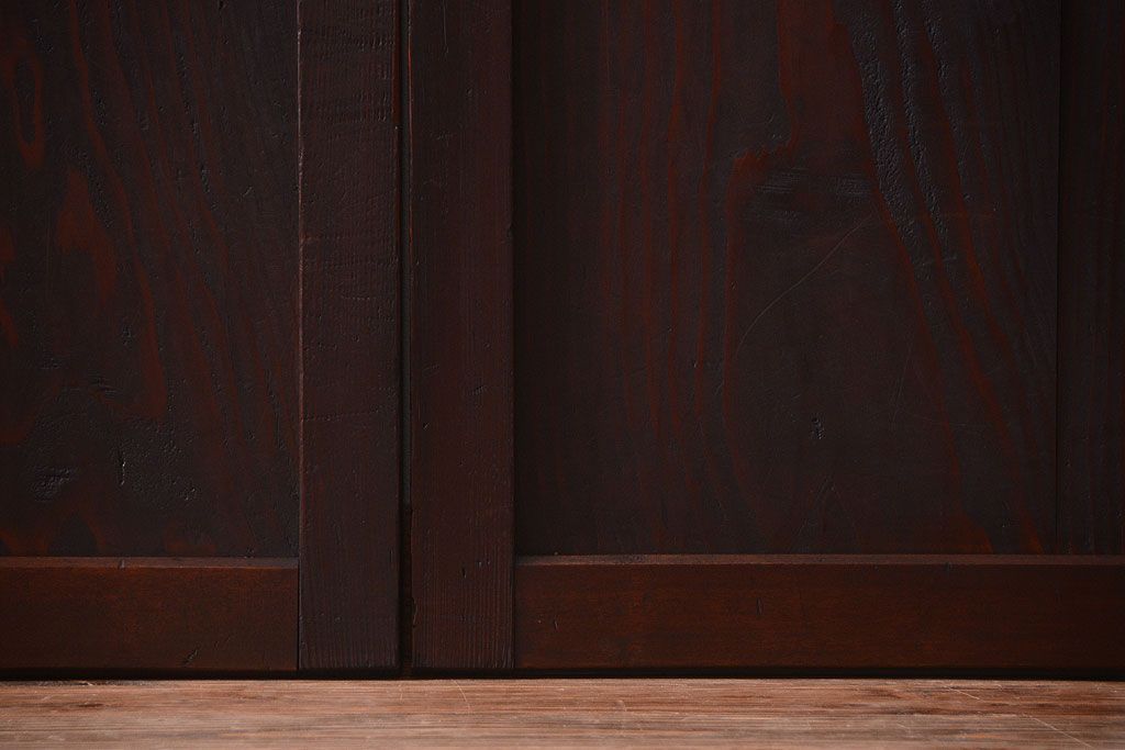 古民具・骨董　明治期　古い木の格子帯戸3枚セット