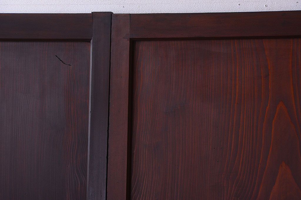 古民具・骨董　明治期　古い木の無双格子帯戸4枚セット