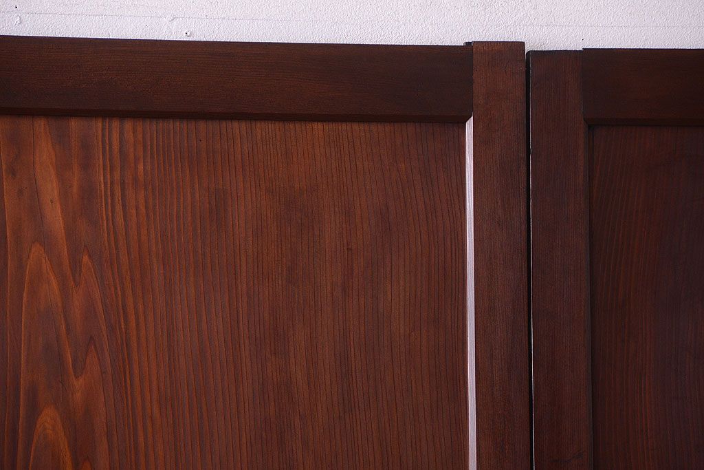 古民具・骨董　明治期　古い木の無双格子帯戸4枚セット