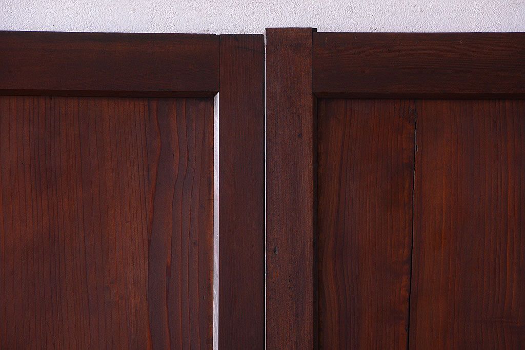 古民具・骨董　明治期　古い木の無双格子帯戸4枚セット