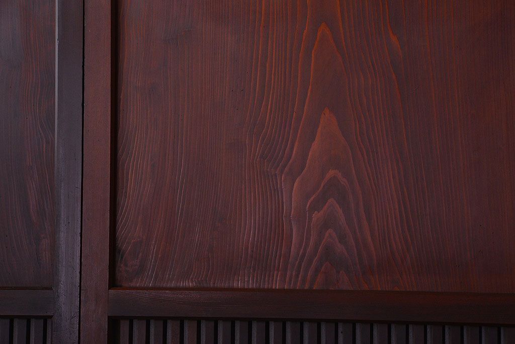 古民具・骨董　明治期　古い木の無双格子帯戸4枚セット