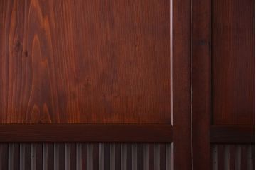 古民具・骨董　明治期　古い木の無双格子帯戸4枚セット