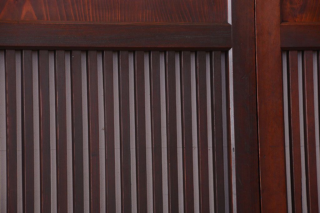 古民具・骨董　明治期　古い木の無双格子帯戸4枚セット