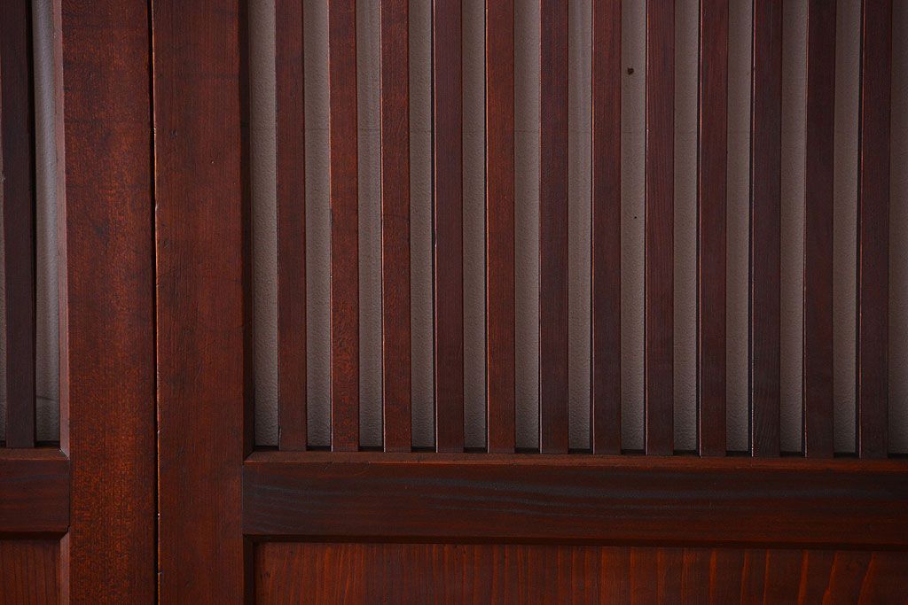 古民具・骨董　明治期　古い木の無双格子帯戸4枚セット