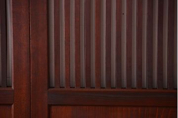 古民具・骨董　明治期　古い木の無双格子帯戸4枚セット