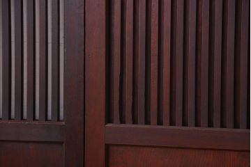 古民具・骨董　明治期　古い木の無双格子帯戸4枚セット