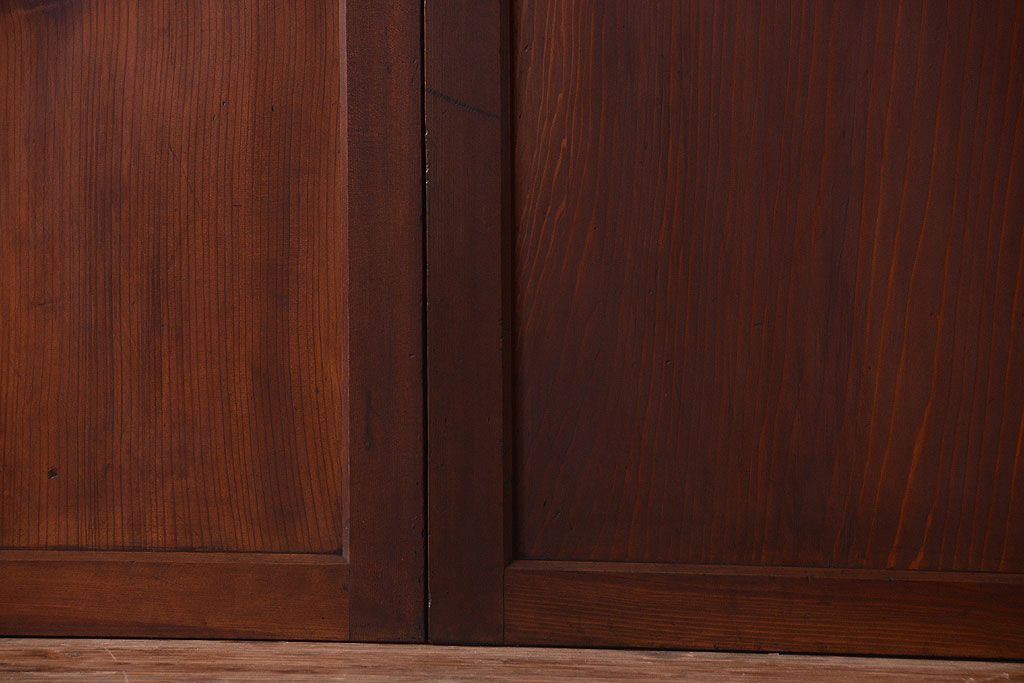 古民具・骨董　明治期　古い木の無双格子帯戸4枚セット