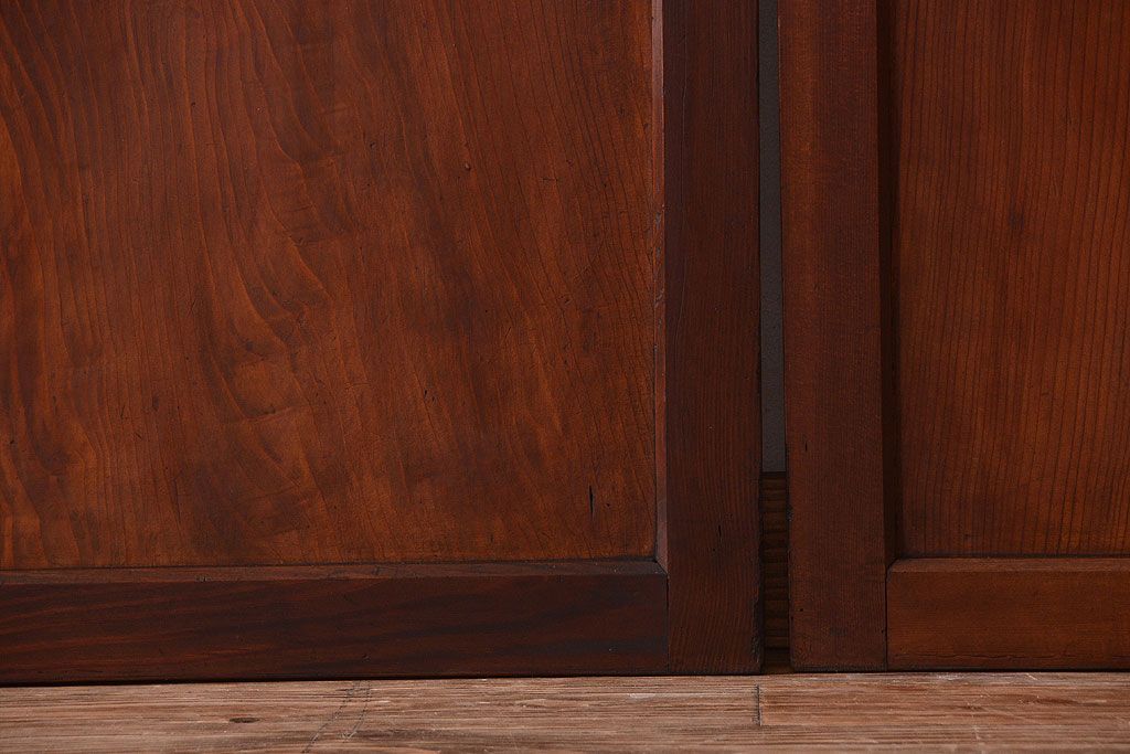 古民具・骨董　明治期　古い木の無双格子帯戸4枚セット