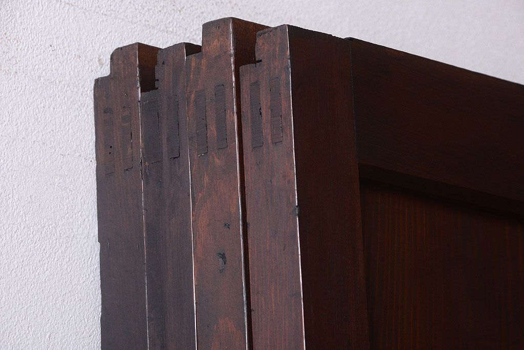 古民具・骨董　明治期　古い木の無双格子帯戸4枚セット