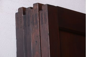 古民具・骨董　明治期　古い木の無双格子帯戸4枚セット