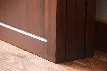 古民具・骨董　明治期　古い木の無双格子帯戸4枚セット