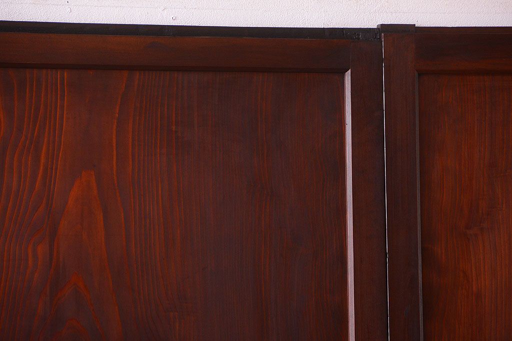 古民具・骨董　明治期　古い木の無双格子帯戸4枚セット