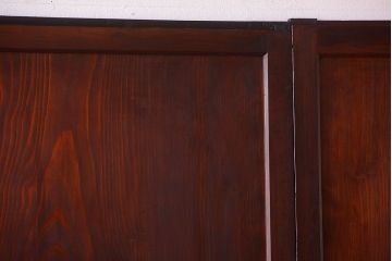 古民具・骨董　明治期　古い木の無双格子帯戸4枚セット