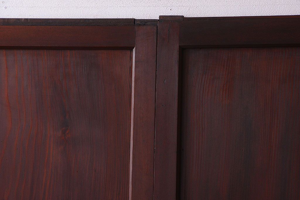 古民具・骨董　明治期　古い木の無双格子帯戸4枚セット