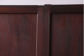 古民具・骨董　明治期　古い木の無双格子帯戸4枚セット