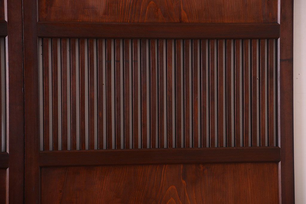 古民具・骨董　明治期　古い木の無双格子帯戸4枚セット