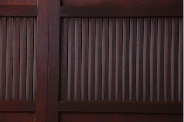 古民具・骨董　明治期　古い木の無双格子帯戸4枚セット