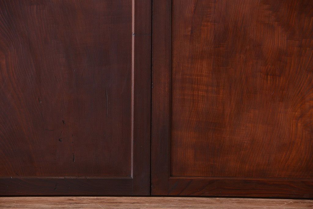 古民具・骨董　明治期　古い木の無双格子帯戸4枚セット