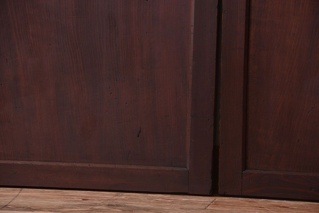 古民具・骨董　明治期　古い木の無双格子帯戸4枚セット