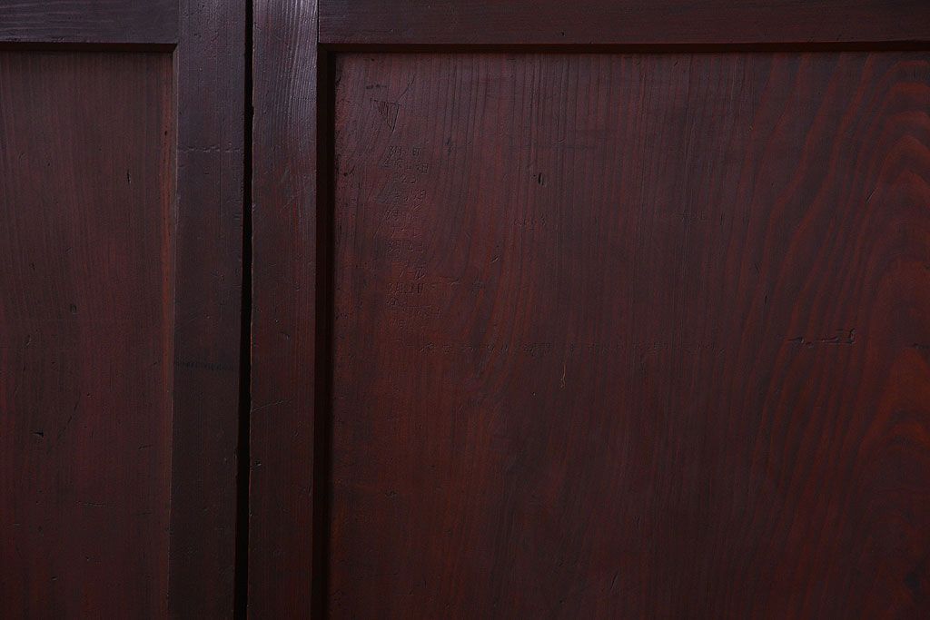 古民具・骨董　明治期　古い木の無双格子帯戸4枚セット