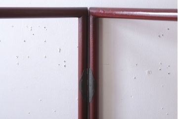 アンティーク雑貨　古民具・骨董　上品な朱色の屏風衣桁