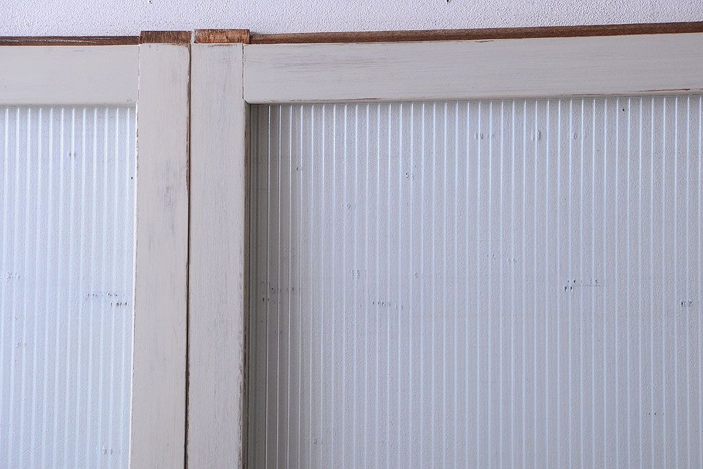 アンティークペイント　モールガラス戸4枚セット