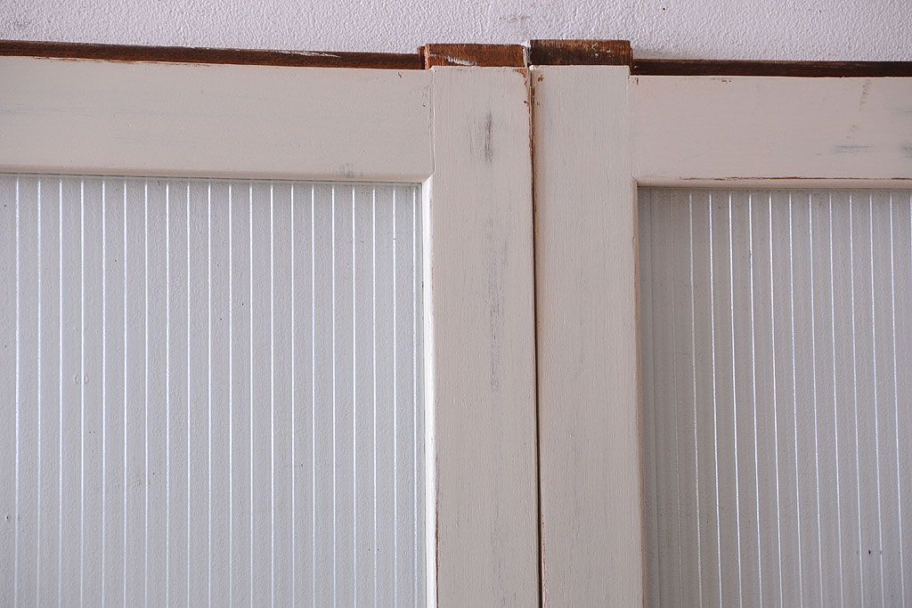 アンティークペイント　モールガラス戸4枚セット