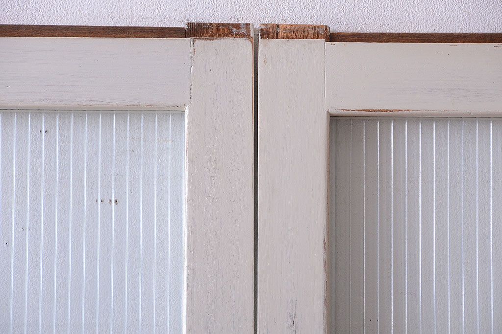 アンティークペイント　モールガラス戸4枚セット