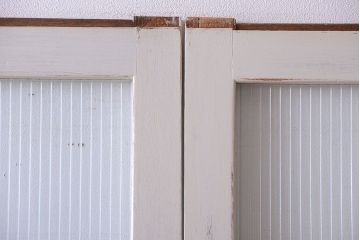 アンティークペイント　モールガラス戸4枚セット