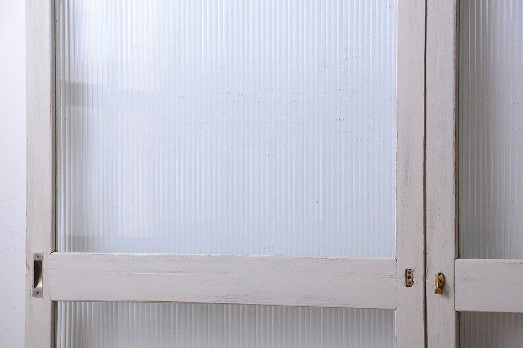 アンティークペイント　モールガラス戸4枚セット