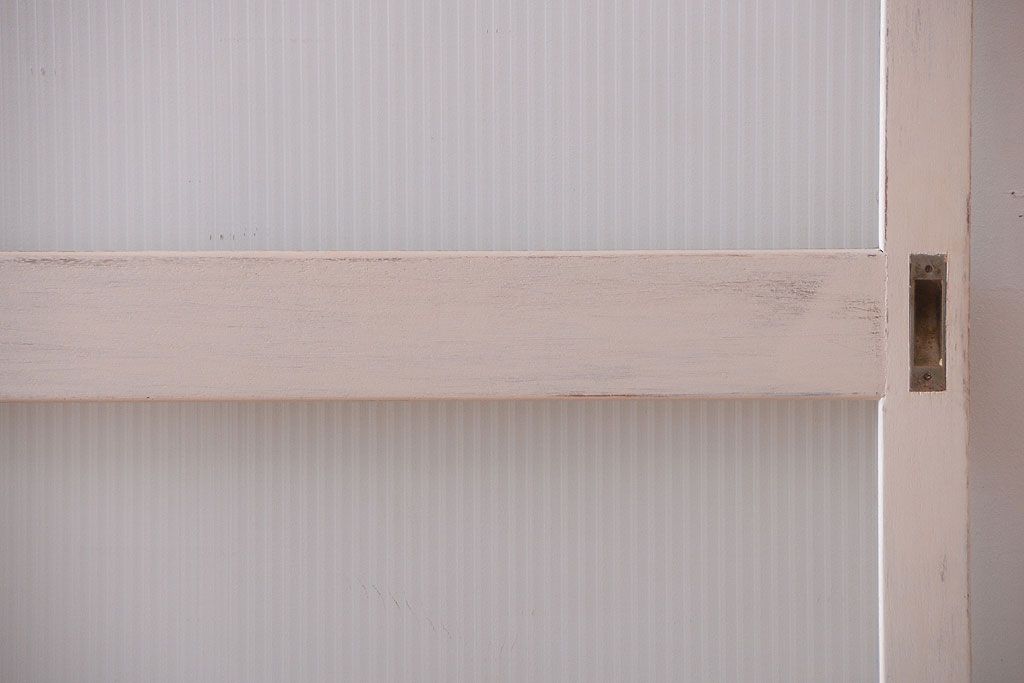 アンティークペイント　モールガラス戸4枚セット