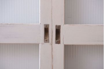 アンティークペイント　モールガラス戸4枚セット
