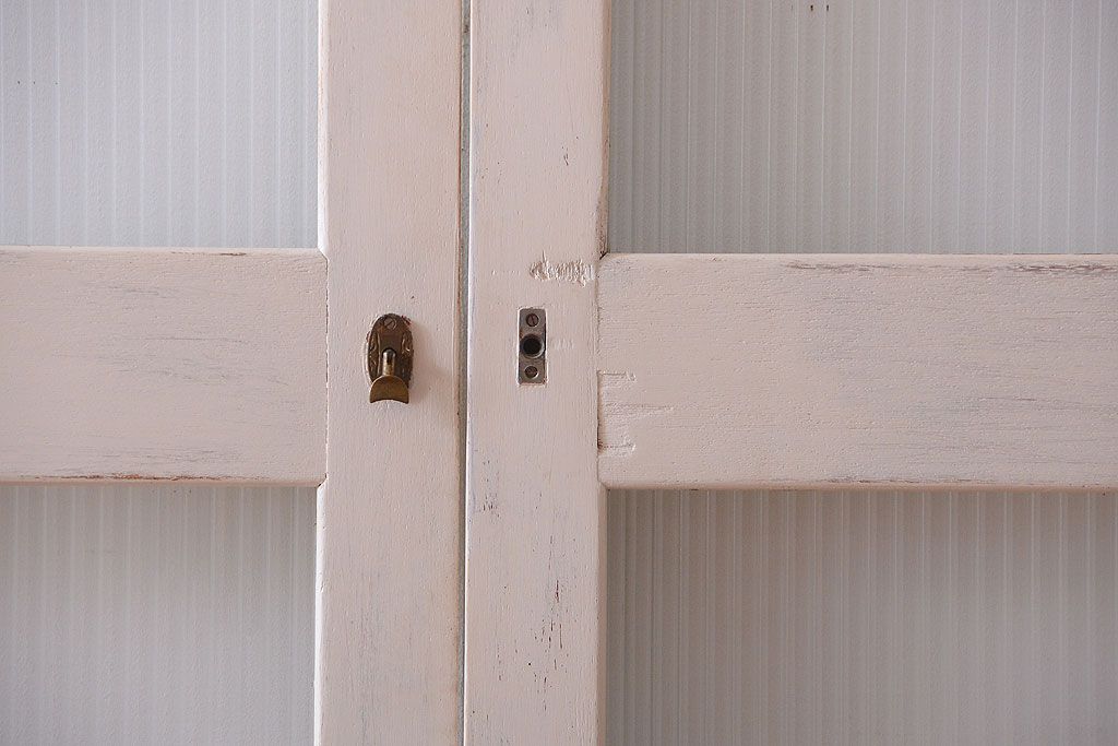 アンティークペイント　モールガラス戸4枚セット