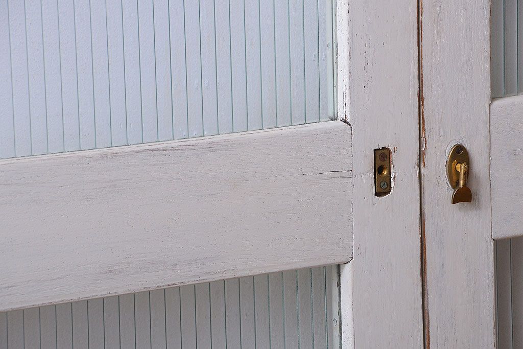 アンティークペイント　モールガラス戸4枚セット