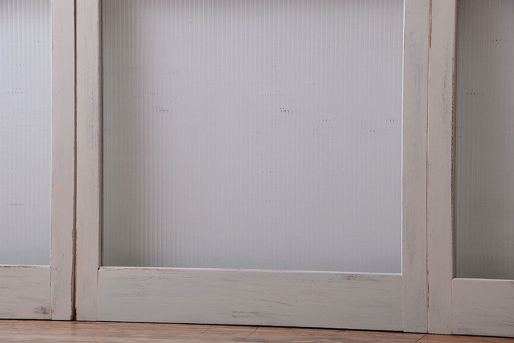 アンティークペイント　モールガラス戸4枚セット