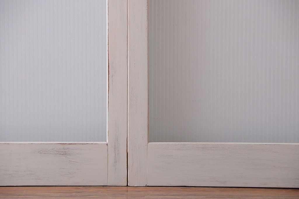 アンティークペイント　モールガラス戸4枚セット