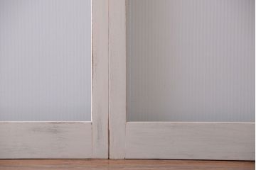 アンティークペイント　モールガラス戸4枚セット