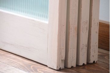 アンティークペイント　モールガラス戸4枚セット